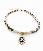chanel 最新款黑皮项链 最新的爆款 短链 一致Z批黄铜材质