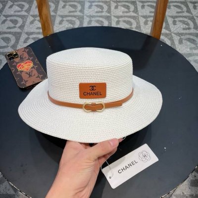 Chanel香奈儿 L5新款小香风草编度假风盆帽草帽，大牌风～出街旅行单品