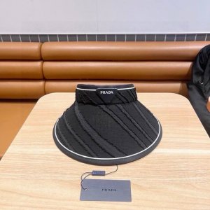 prada普拉达春夏新款发箍空顶帽 缎面包边空顶 细辫遮阳率99% 高颜值遮阳单品
