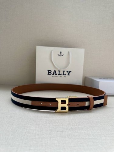 特P210 3.4宽 这款 B Buckle 腰带以合成织物制成，采用双面设计，反面并饰有 Bally Stripe 细节 土黄底