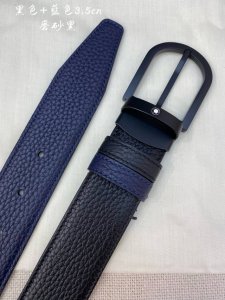 montblanc万宝龙 宽3.5Cm 采用头层牛皮 精品针式扣头 自由裁剪商务休闲皮带