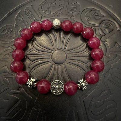 新款 专柜品质 Chrome Hearts克罗心 经典复古多元素手串手链 ，凹凸造型不同的花纹设计风格呈现出与众不同 十字架童军花是克罗心的标志 所以更经久不衰