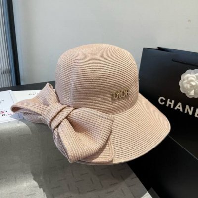 dior迪奥新款蝴蝶结草帽 头围57Cm