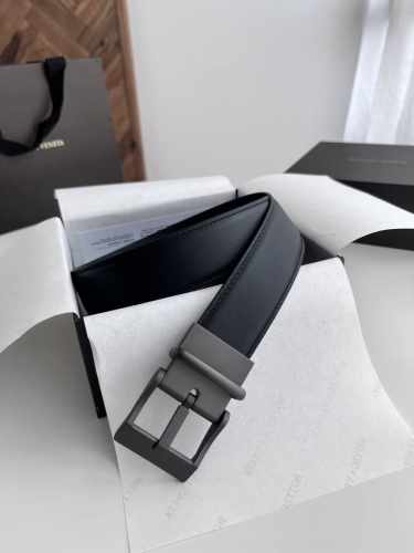 特 Bv 新款双面用男士腰带 双面意大利小牛皮 搭配全新表扣设计可旋转真空枪色针扣 皮带宽度3.5Cm 颜色:黑色