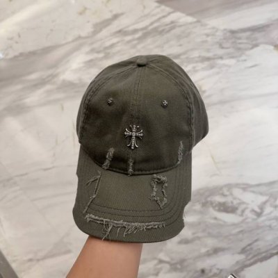 chrome Hearts 克罗心早春韩版时尚复古做旧破洞帽子磨损设计百搭棒球帽鸭舌帽
