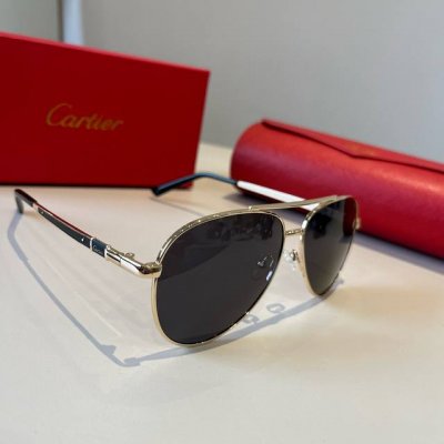 cartier 卡地亚 男款 女款通用官网一比一大蛤蟆镜 高档大气 镜腿上简约标志性Logo 奢华制作