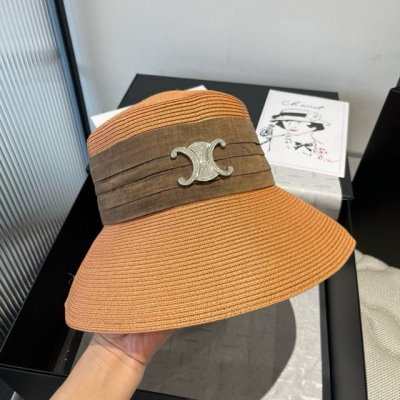 celine赛琳新款草帽 软细草制作 可折叠头围57Cm