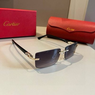Cartie*卡地亚 珍贵太阳眼镜金属材质 pc镜腿十无框超轻电镀工艺精湛气质十足新款刚刚到货官网原版超高品质，超高档奢华的象征色