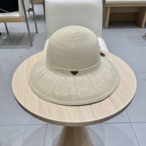 普拉达prada新款韩版蝴蝶结遮阳帽子可折叠防晒帽沙滩甜美大帽檐渔夫帽女款夏