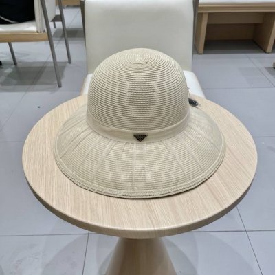 普拉达prada新款韩版蝴蝶结遮阳帽子可折叠防晒帽沙滩甜美大帽檐渔夫帽女款夏