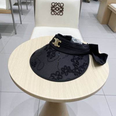 Celine塞琳空顶遮阳帽 贝壳帽 发箍 小花朵图案 超级小清新