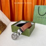gucci新款压花腰带 一面经典压花一面进口平纹 搭配专柜精品旋转扣 两面可用 宽3.8Cm