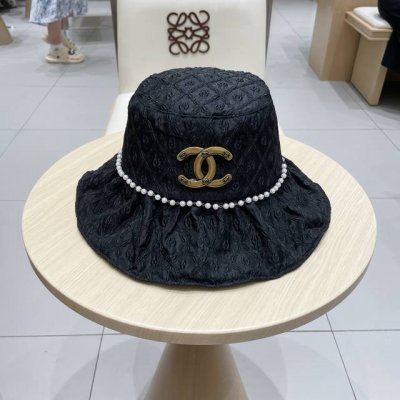 chanel香奈儿女款春夏珍珠渔夫帽高级感防晒遮阳帽海边度假显脸小太阳帽新