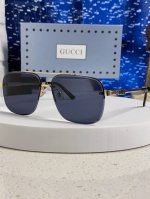 Gucci古奇 2025男士新款偏光太阳镜驾驶遮阳 墨镜开车百搭方框防远光 双梁男女通用