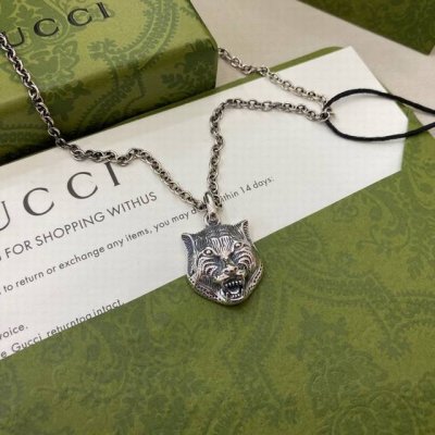 gucci古驰双G老虎头项链 尺寸：555Cm