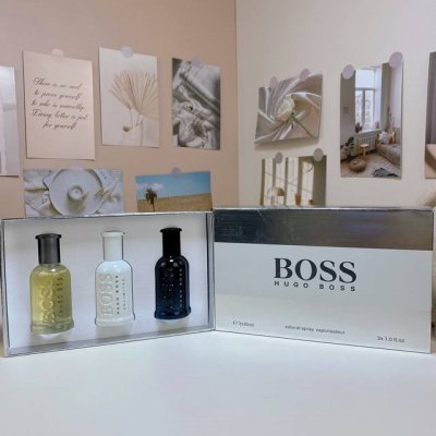 原单品质 Boss雨果波士男士中样三件套香水30Ml×3个，带喷头，内含：自信，夜自信，无限