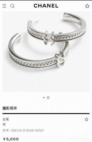 香奈儿Chanel银色金色圆环双C锁骨链耳圈好喜欢这样的大耳圈优雅气质还好看