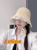 Celine塞琳2025新春夏韩版镂空钩花草帽子女出游百搭显脸小遮阳防晒渔夫帽潮