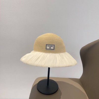 特 配防尘袋 Chanel香奈儿 2025新款小香风褶皱不规则款渔夫帽 度假百搭款 出街必备