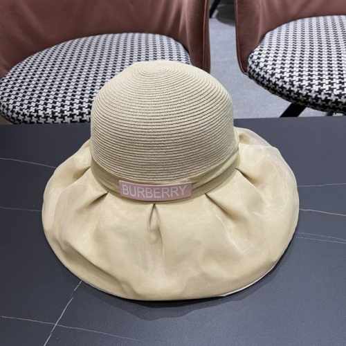 Burberry 巴宝莉 春夏欧根纱大蝴蝶结草帽遮阳帽女可 折叠蝴蝶结优雅出游度假渔夫帽
