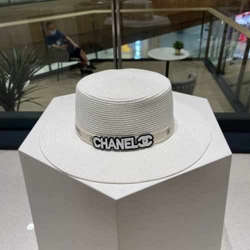 Chanel香奈儿平顶草帽 平顶草帽 头围57Cm