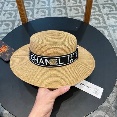 Chanel香奈儿 2025新款小香风平顶盆帽草帽出街必备