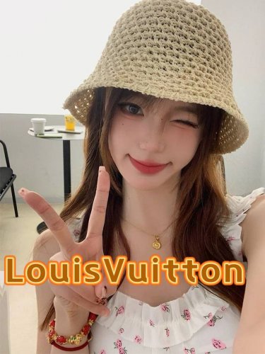 路易威登棒球帽 Louisvuitton2025新款韩版夏薄渔夫帽镂空高级感盆帽轻奢小香风气质遮阳水桶帽