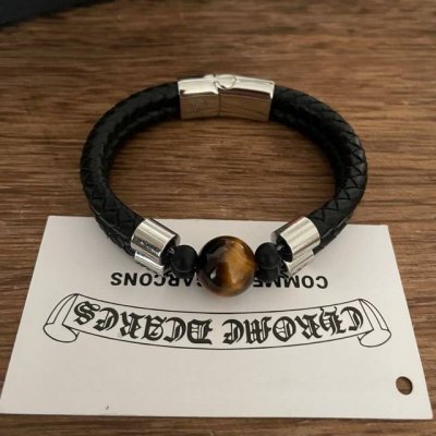 专柜品质 Chrome Hearts克罗心 经典复古虎眼皮绳手镯 凹凸造型不同的花纹设计风格呈现出与众不同 十字架童军花是克罗心的标志 所以更经久不衰 正品打版