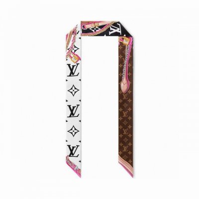 Ultimatemonogrambb束发带飘带 为Monogram图案融入链条、饰带和挂锁图案，彰显皮具系列悠久传承。撞色边缘丰富设计层次，令夏日造型展露潮流个
