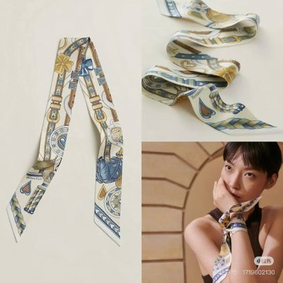 爱马仕Hermes“猎豹Bandana”Twilly小丝巾 Twilly真丝缎带 100%桑蚕丝 这款小巧的真丝配饰佩戴方式千变万化，可为您的日常造型增添灵动妙