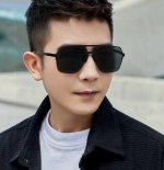 Gucci 男款炫彩飞行员偏光太阳镜 材质 高清尼龙加厚卡槽高清偏光镜片 无边框镜架颜型号 G4380