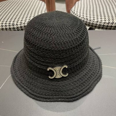 赛琳 Celine 日系纯色针织镂空渔夫帽子女春夏季2025 新款透气遮阳防晒帽子盆帽