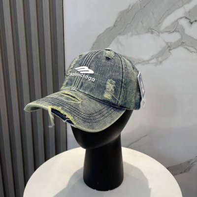 P50 Balenciaga巴黎世家新款韩版做旧破洞洗水鸭舌帽休闲复古时尚百搭街头出 游情侣网红棒球帽