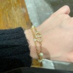 Dior 迪奥 中古 手链 专柜一致上新 精选原版一致 黄铜材质 甜美气质高雅.