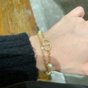 Dior 迪奥 中古 手链 专柜一致上新 精选原版一致 黄铜材质 甜美气质高雅.