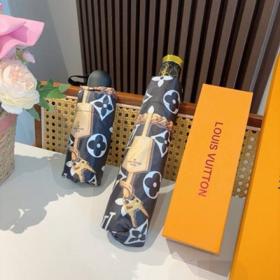Louis Vuitton 路易威登 三折自动折叠晴雨伞 新涂层技术深色伞面 拥有令人惊喜的遮光效果