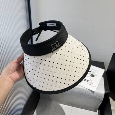 miumiu缪缪新款波点空顶遮阳帽 遮阳发箍