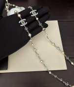 ch*Nel 最新款白金Cc长毛衣链 一致Zp黄铜材质
