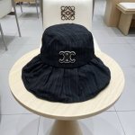 celine塞琳2025新款渔夫帽女遮脸防晒帽子夏季海边黑胶防紫外线遮阳太阳帽子
