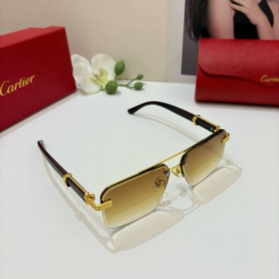 cartier 新款卡地亚高端眼镜 时尚帅气小方框潮流墨镜户外驾驶旅游金属太阳镜