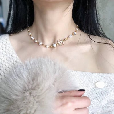 编码N754 0277825 香奈儿项链热销款爆上新一致Zp 专柜同步 chan 24 双C星星珍珠项链 星星 双C 珍珠元素组合既美丽富贵又显俏皮可爱 白色贝