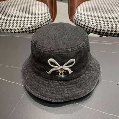 香奈儿Chanel 夏季新款欧美简约时尚牛仔渔夫帽遮阳防晒防紫外线太阳帽子
