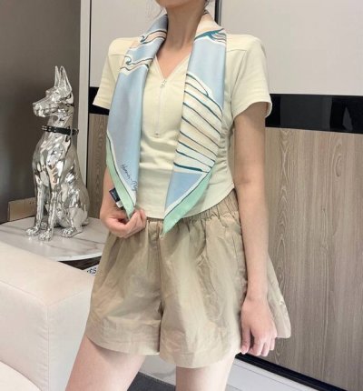 自由飞马 18Mm顶级真丝双面同色90方巾 Hermes 手工卷边斜纹真丝方巾 100%桑蚕丝 这款爱马仕的经典单品展现强大而迷人的女性魅力精髓 此90方巾推陈