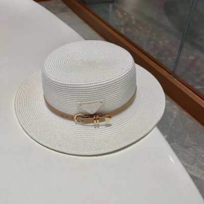 prada普拉达 的新款草编遮阳草帽盆帽沙滩风 简约大方 百搭单品 出街首选 新款帽型超美腻 新品上架