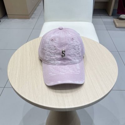 圣罗兰棒球帽女2025新款高品质磨毛破洞百搭水洗棉潮牌鸭舌帽显脸小