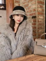 Chanel香奈儿23秋冬新款羊毛礼帽，毛呢盆帽，后开叉设计，搭配高级皮带扣，高级定制，百分百羊毛礼帽，头围57Cm