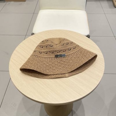 Balenciaga巴黎世家2025帽子女春夏新品纯色镂空遮阳渔夫帽时尚出游防晒盆帽显脸桶帽