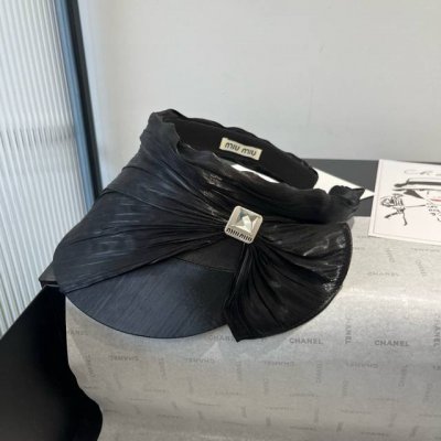 miumiu缪缪新款真丝发箍 蝴蝶结遮阳帽