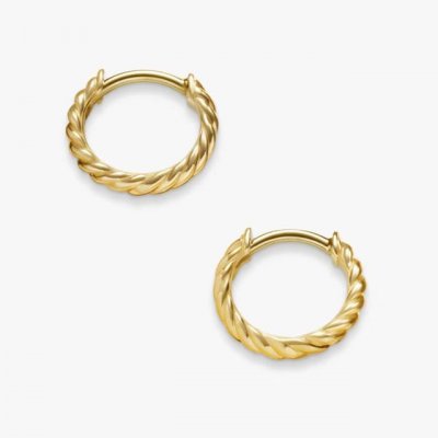 david Yurman 金色11Mm电缆微抱耳环 编号 Dyeh-122