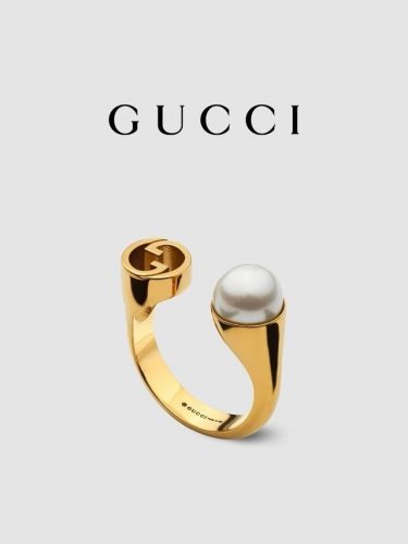 Gucci古驰Gucci Blondie系列树脂珍珠戒指尺寸大中小